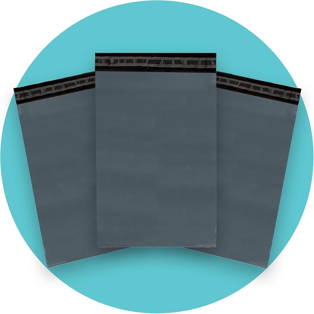 Triplast 9x12-Inch Plastic Mailing Bags Grey, 55mu, Pack of 100