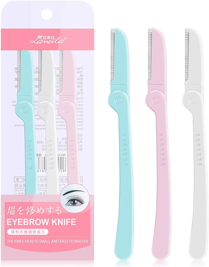 3 Pcs Eyebrow Razor Shaper Facial Hair Women's Trimmer Shaving Grooming Kit