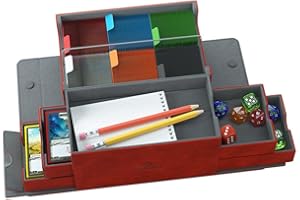 Game's Lair 600+ Convertible Deck Box | Double-Sleeved Card Storage | Premium Card Game Protector | Nexofyber Surface | Holds up to 600 Cards | Red Color | Made by Gamegenic, Various (GGS20088ML)