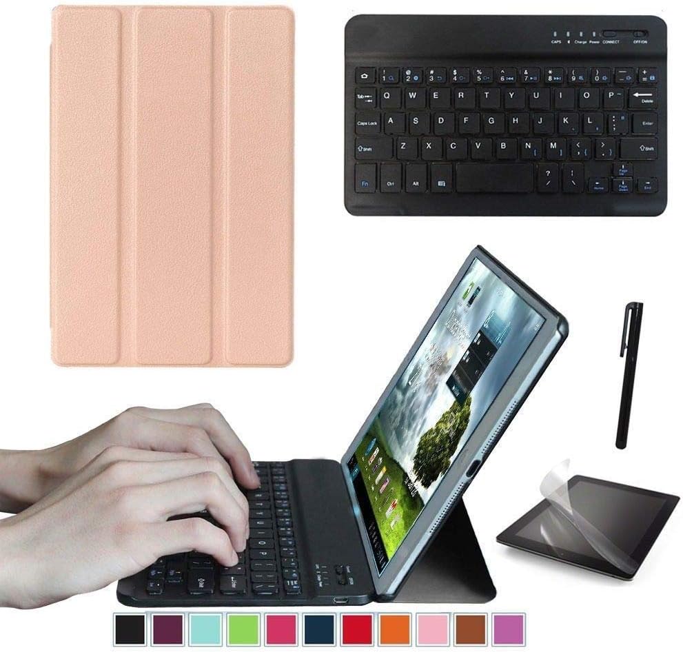 Starter Kit Replacement Suits for Huawei MediaPad M5 8.4" Tablet, Smart Case, Case with Keyboard, Free Screen Protector and Stylus Pen Included. (Rose Gold)