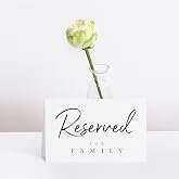 20 PCS Reserved Signs, Tented Table Place Cards for Wedding Reception, Engagement Party, Rehearsal Dinner, Anniversary Party or Any Events (6&rdquo; x 4&rdquo;)