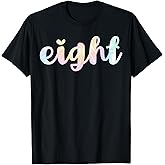 Eight Trendy Tie Dye 8th Birthday Girl T-Shirt