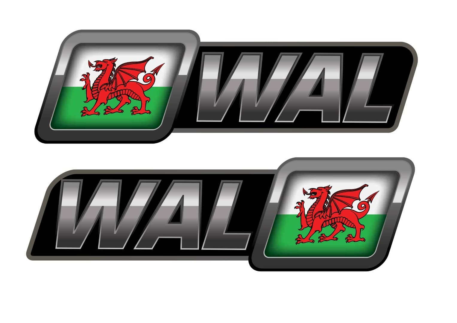 BITS4REASONS Speed Demons Side Flash Sticker Graphic SELF Adhesive for Any Surface Including LAPTOPS, Motor Bikes, MOPEDS and Cars - Wales Welsh Flag HQ Digital Print