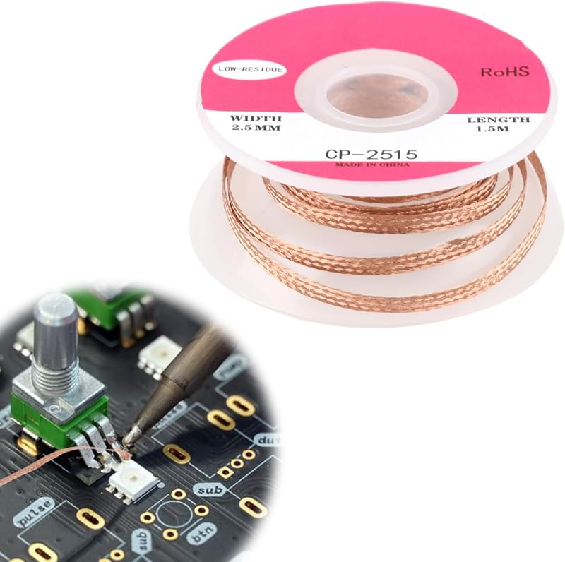 JUGCUT 2.5mm 1.5m Solder Wick Braid Flux Desoldering Electronic Soldering Wire