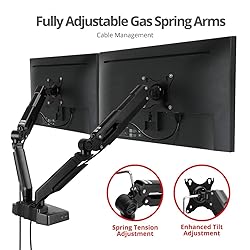 SIIG Dual Monitor Desk Arm Stand with 4K Laptop