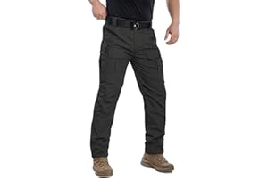 NAVEKULL Men's Outdoor Tactical Pants Rip Stop Lightweight Waterproof Military Combat Cargo Work Hiking Pants