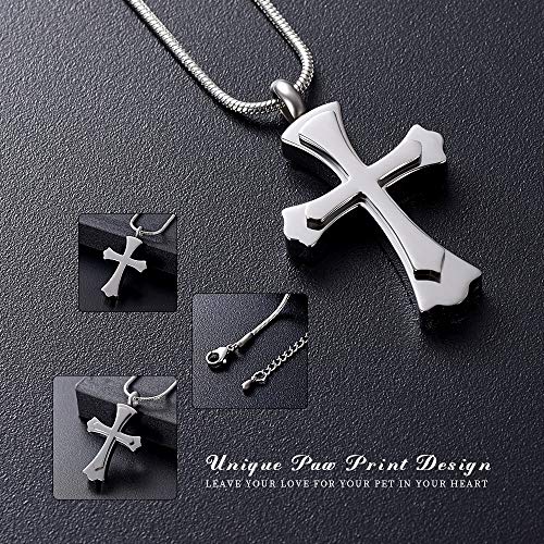 image for memorial jewelry Stainless Steel Cross Memorial Cremation Ashes Urn Pe