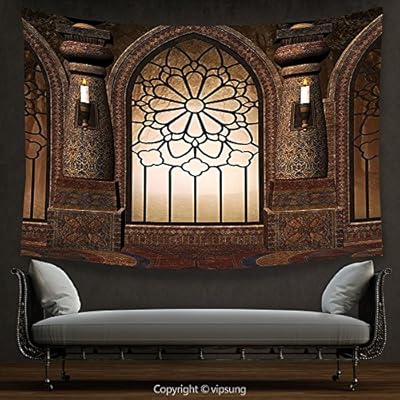 Casa Decor Diseno Gotico Decor Arco Ventana Con Flores Arte De Hierro Forjado Y Velas Interior Iglesia Medieval Imagen Marron Colgar En La Pared Para Dormitorio Salon Dormitorio Amazon Es Hogar