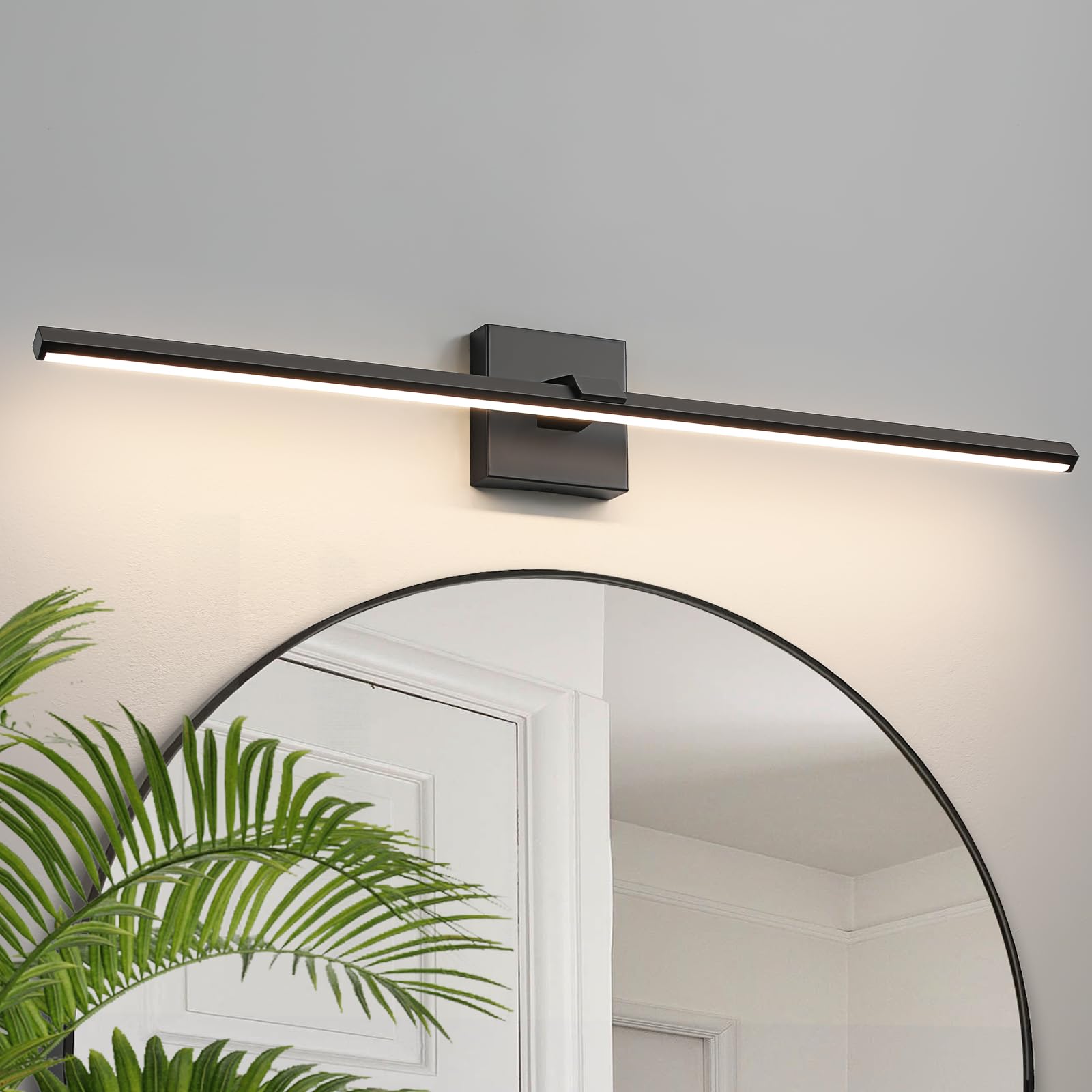 Photo 1 of CCYCOL Black Bathroom Light Fixture 32 Inch 24W LED Vanity Light for Bathroom Dimmable Modern Bath Vanity Lighting Fixtures Bar Over Mirror 3500K