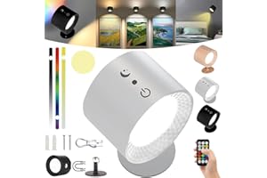 IZIVE Glowright Lights, Glowright Smart Lights, Glowright Indoor Everywhere Light 2.0, 3 Color Temperatures & Dimmable Magnetic 360° Rotation Cordless, 7 Colors Adjustable Light (White*1pcs)
