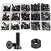 440 Pieces Flat Hex Socket Head Cap Screws Kit Metric Thread Hexagon Allen Head Drive Countersunk Machine Bolts Nuts Standard Fastener Hardware Assortment Kit Set Alloy Steel 10.9 Class Black M3 M4 M5