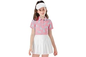 Soneven Girls Sleeveless Golf Polo Shirts V Neck Tennis Shirts Quick Dry Athletic Tank Tops for Age 5-16 Years