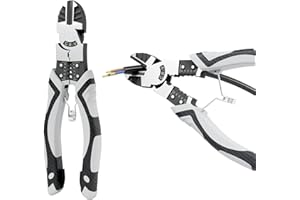 YOSIGHT Wire Cutters Heavy Duty, Diagonal Cutting Pliers, 7.7 Inch Long Multifunctional Pliers, Wire Stripper/Crimper/Cutter in 1, Ideal Professional Universal Pliers Tool for Mechanical Home Repairs