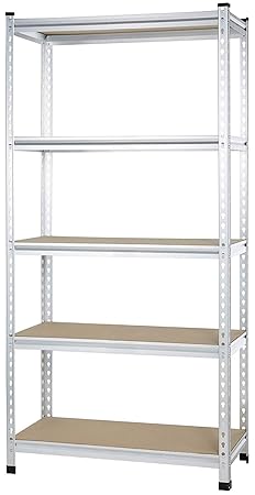 AmazonBasics - Standregal für mittelschwere Gegenstände, Doppel-Stangen, Spanplatten, 91 x 45 x 182 cm