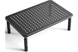 LORYERGO Monitor Stand, Monitor Riser 3 Height Adjustable, Laptop Stand Desk With Metal Vented Platform, Computer Stand for Printer, Laptop, PC Tower, Laptop Stand for Office & Home