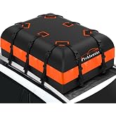 FIVKLEMNZ 21 Cubic Rooftop Cargo Carrier Waterproof Soft Car Roof Bag | for All Top of Vehicle with/Without Rack Includes Topper Anti-Slip Mat + Reinforced Straps + 6 Door Hooks + Luggage Lock