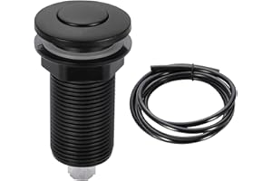 RQYEKDO Garbage Disposal Air Switch Kitchen Sink Top Long Stainless Steel Brushed Nickel Long 2.5" for Food and Waste Disposal On/Off Air Button Parts Black…