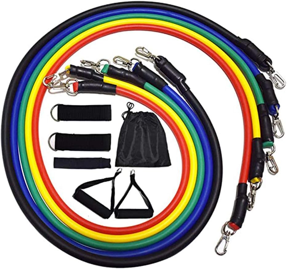Heymiss 11 Pcs/Set Unisex Pull Rope Fitness Exercises Resistance Bands Latex Tubes Pedal Exerciser Body Training Workout Yoga Rubber Loop Tube