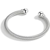 Decpro 4MM Antique Twisted Cable Bracelet Alloy Cuff Bracelet for Women