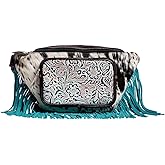 Myra Bag Fanny Pack for Women - Western Upcycled Hairon & Leather Tassel Waist Pack Bag Marta Plains