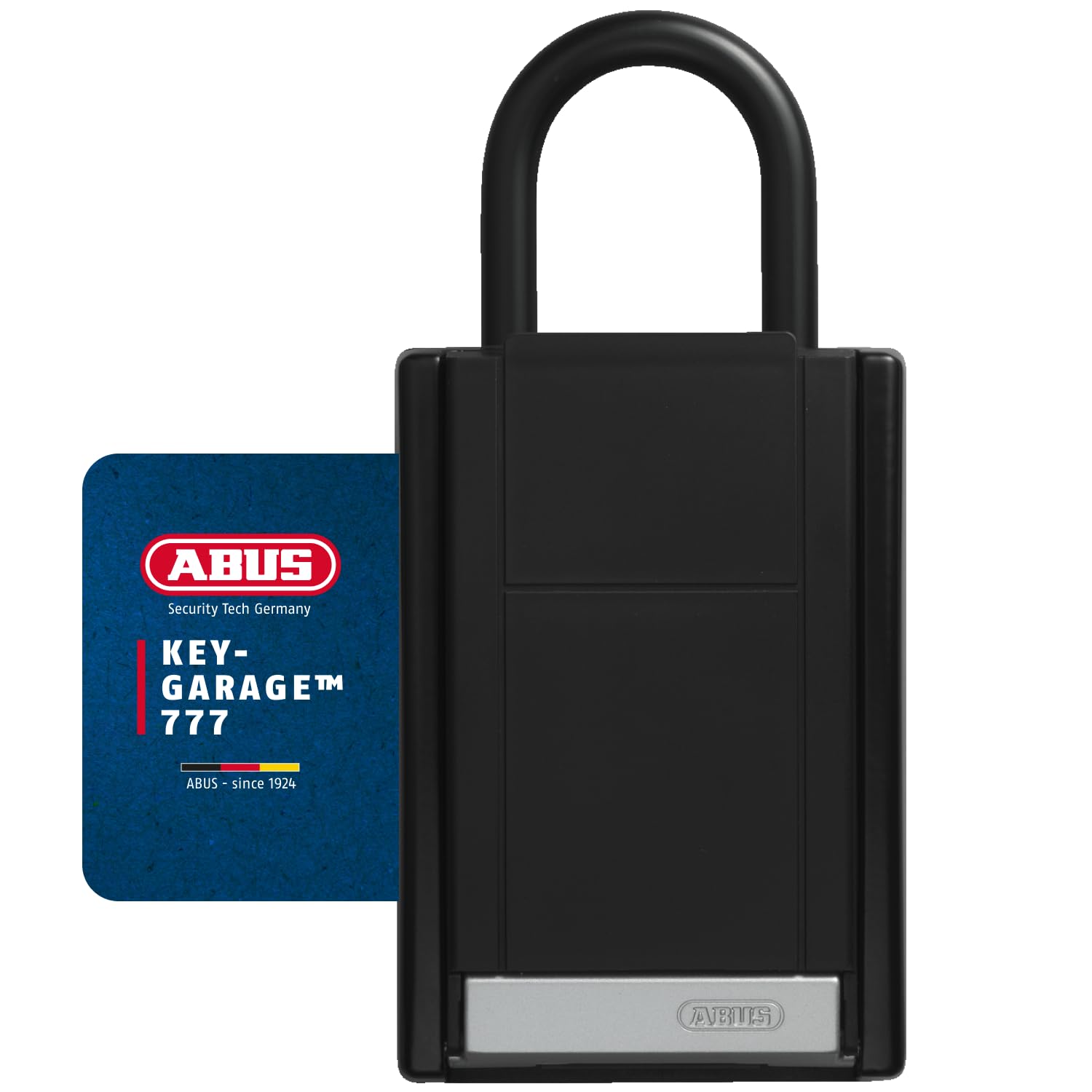 ABUS KeyGarage 777 - Key Box with mounting Bracket - with Key Code - for up to 20 Keys or Small valuables - Black-Silver
