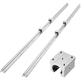 VEVOR Linear Rail Kit, SBR20, 2Pcs 2000 mm (78.74 inch) Linear Motion Guide Rails and 4Pcs Bearing Slide Blocks, Fully Supported Shaft, for Cutting, Grinding, Milling, Drilling Machines, and More