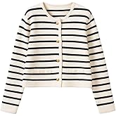 Striped Cardigans Sweaters for Women, 2023 Women's Long Sleeve Button Cardigan Knitted Open Coat Outwear with Pockets
