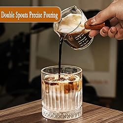 COFISUKI Espresso Shot Glasses 2.5OZ Double Spouts