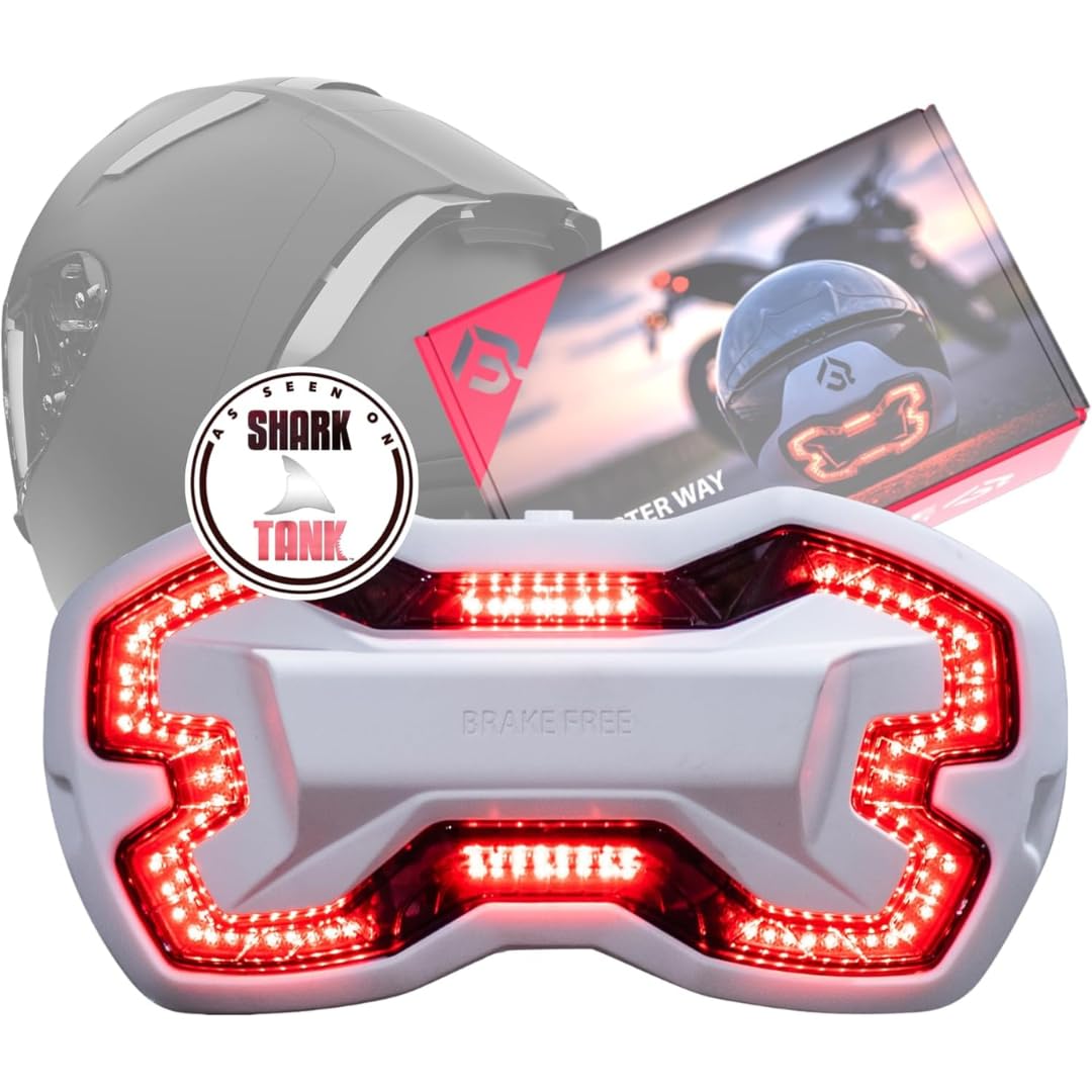 Photo 1 of Brake Free Helmet Light - Smart Wireless Motorcycle Lights- Weatherproof LED Motorcycle Helmet Light - Lightweight & Aerodynamic Design - Smart Brake Detection - Single Button Operation - White