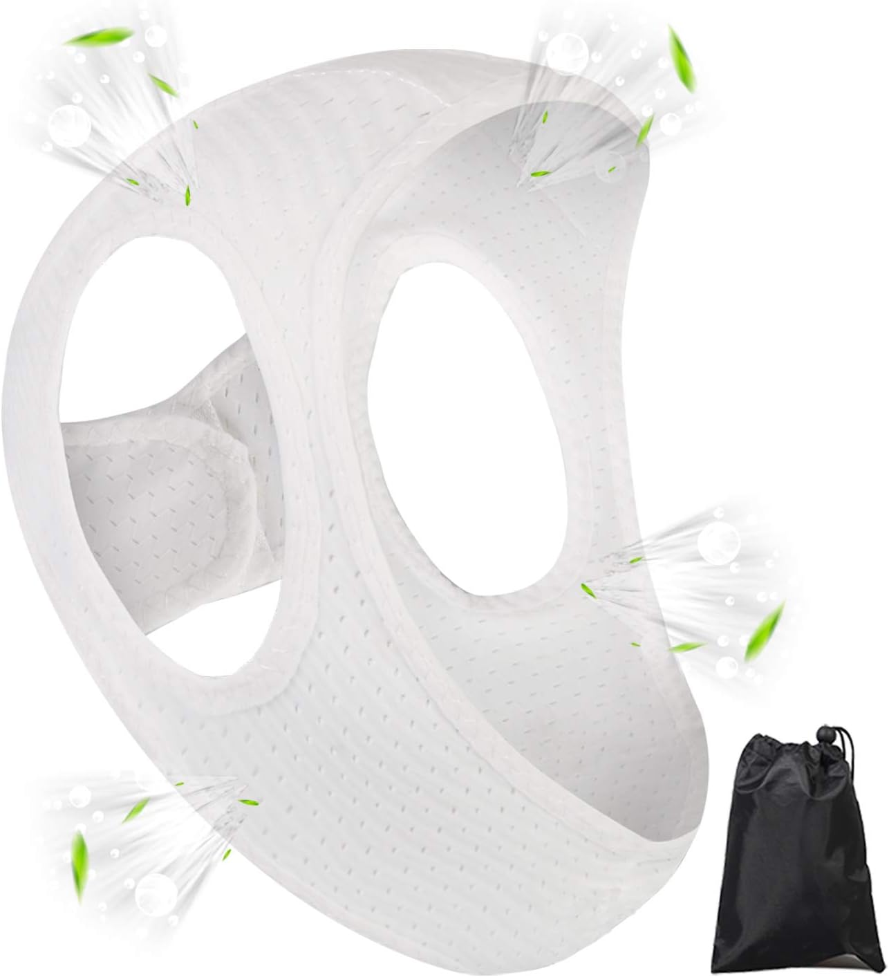 Chin Strap for Cpap Users Anti Snoring Devices - Forzacx Breathable Cpap Chin Strap Snoring Solution, Soft Non-Stick Hair Snore Stopper, Elastic Easy to Wear - White: Health & Personal Care