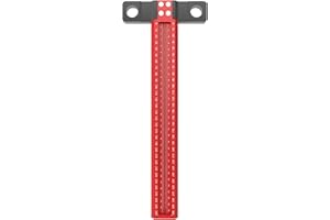 Kronabelle Woodworking Scriber T-Square Ruler, 13.8 in / 351 Mm Aluminum Alloy Layout Measuring Tool, Vertical/Parallel Line 