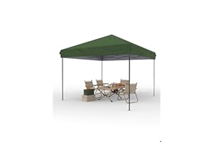 HARMONYHEALTH Pop Up Canopy Tent 10x10 FT Outdoor Canopy One-Person Set Up Heavy Duty Commercial Instant Tent, Green