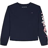 Tommy Hilfiger Girls Long Sleeve Logo Graphic Crew Neck T-Shirt