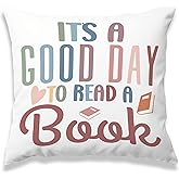 MNASAIOO It's A Good Day to Read A Book Classroom Decorative Throw Pillow Covers, Boho Reading Pillows Covers for Kids, Inspirational Pillow Cases Decor for Library Reading Nook Corner Couch 18x18in