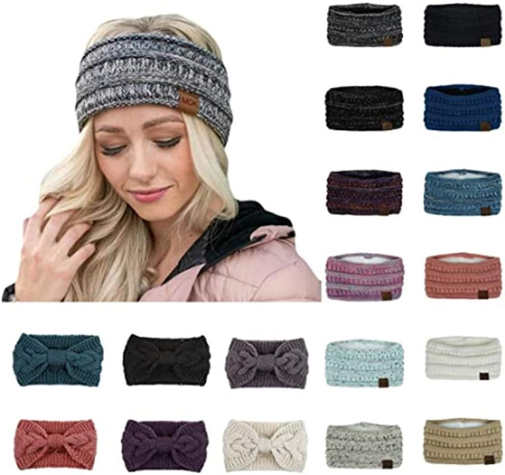 Irisaa Damen Stirnband Mit Knoten - Weiches Fleece-Band Für Winter