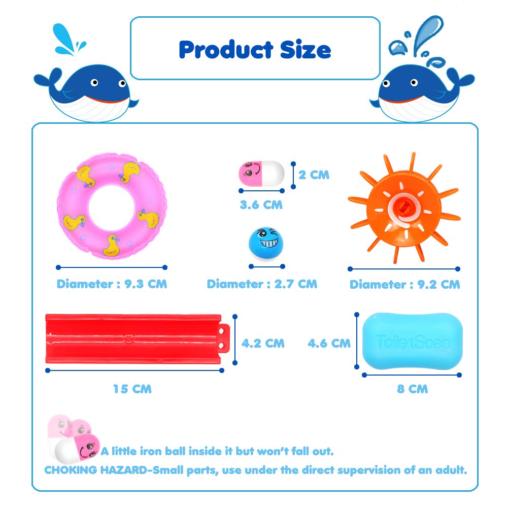 Ball Track Game, Bath Toys Kids Bathtub Toys Shower Toys, DIY Colorful Construction Kit Building Blocks Toys for Toddlers Girls Boys