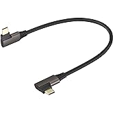 AAOTOKK 90 Degree USB 3.1 Type C Cable Right & Left Angled 3.1 USB Type C Male 4K@60Hz Gen 2 Extension Cable Supports Charging,Data,Audio,Video Cable for Laptop & Tablet & Mobile Phone.(0.3M/1Ft)