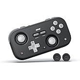 IINE Retro Pocket Wireless Game Controller – Compact Gamepad with Hall Effect Joysticks, Customizable Buttons, 1000Hz Polling Rate – Compatible with PC, Switch, Mobile, Steam Deck, Tablet (Black)