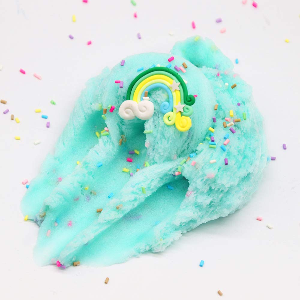 iWeller 2019Newest Green Rainbow Butter Fluffy Slime,Super Soft and Non-Sticky( 200ML 7oz)