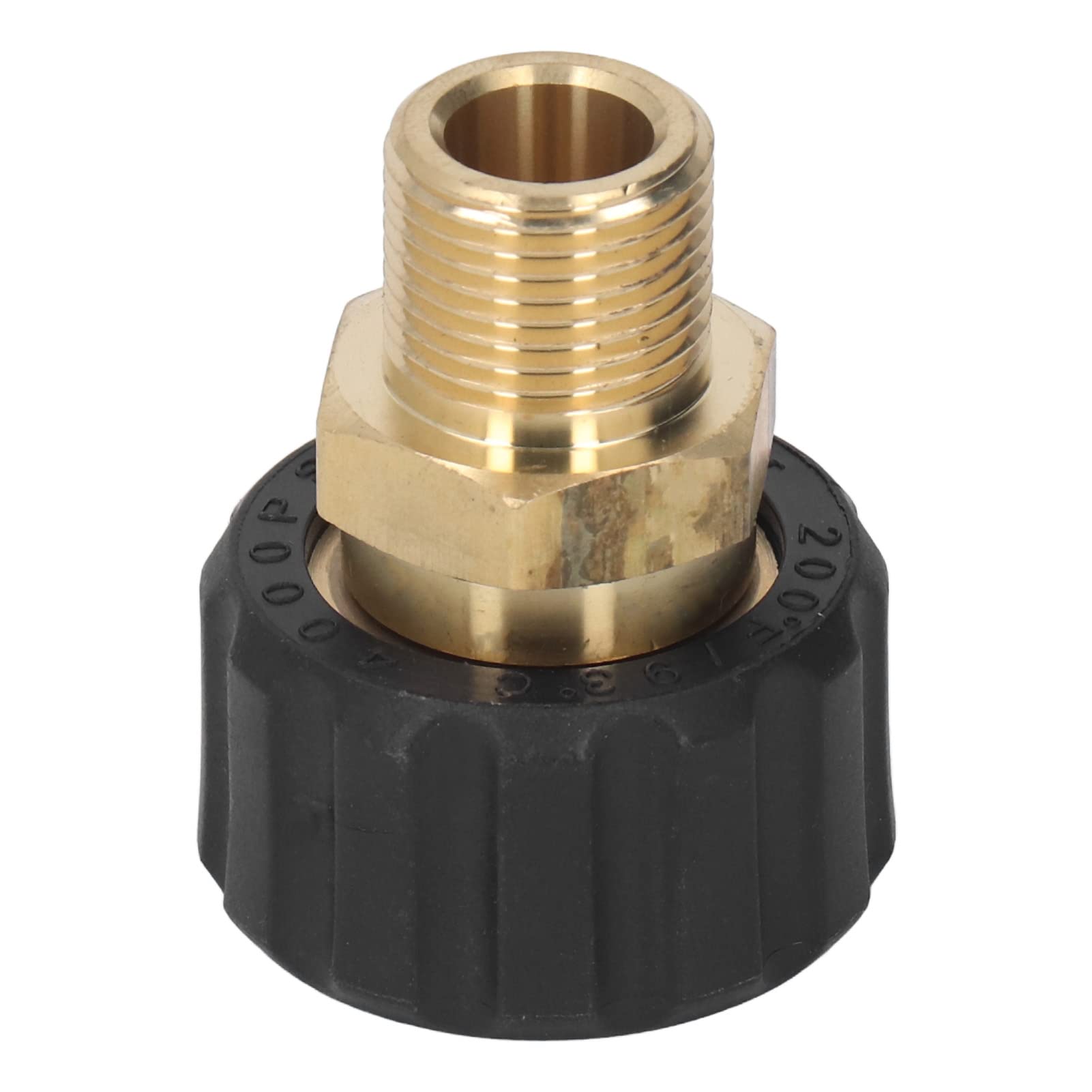FOLOSAFENAR Pressure Washer Adapter, 5000PSI Pressure Washer Hose Connector Replacement Firm Attach Easily Rotate for Industrial Use(Male G3/8 to Female M22 14mm)