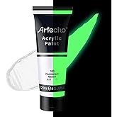 Artecho Glow in the Dark Paint, Neon Neutral Paint (120ml / 4.05oz) Tubes, Art Craft Paints for Canvas, Rock, Stone, Wood, Fa