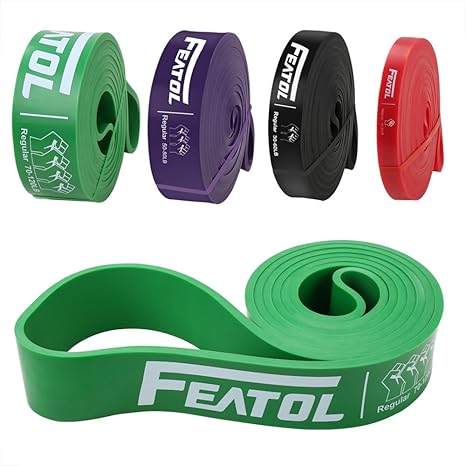 featol Fitnessbänder mit Beutel & Übunsanleitung, Pull Up Resistance Band/Klimmzugband Klimzughilfe in 3 Stärke, Widerstandsb