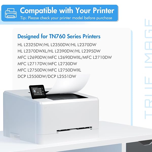 TN760 TONER FOR BROTHER PRINTER: TN 760 MFC-L2710DW MFC-L2750DW COMPATIBLE FOR BROTHER TN-760 TONER TN-730/TN-760 TN730 730 TN-730 DCP-L2550DW HL-L2350DW HL-L2395DW HL-L2390DW HIGH YIELD 4 BLACK