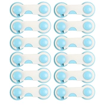 Tooarts 12Pcs Child Security Protective Device Kids Box Drawer Cupboard Cabinet Wardrobe Door Fridge Safety Lock Safety Buckle