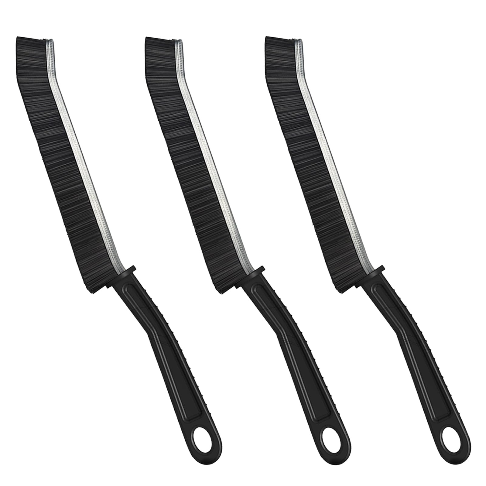 YUDANSI Crevice Cleaning Brushs (3pcs Long Handle Hard Bristle Cleaning Tools)(Anti-Slip Small Spaces Gaps Cleaning)(Home Kitchen Bathroom Narrow Corners Floor Scrubbing) Grout Cleaner Brush