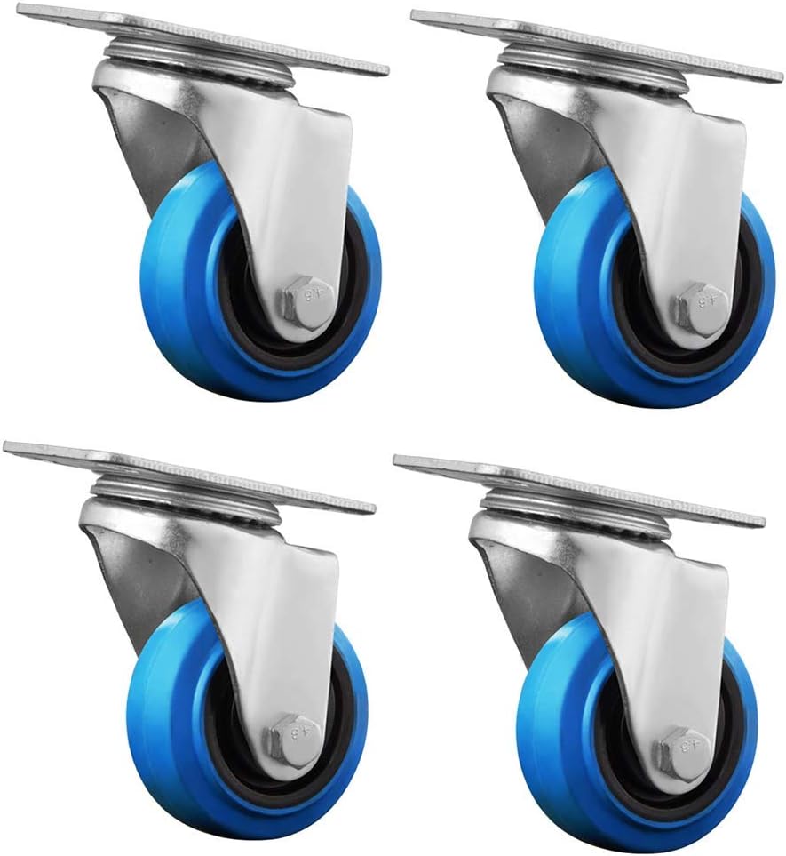 MY1MEY 3 Inch / 75 mm Furniture Castors with Brakes, Silent Castors