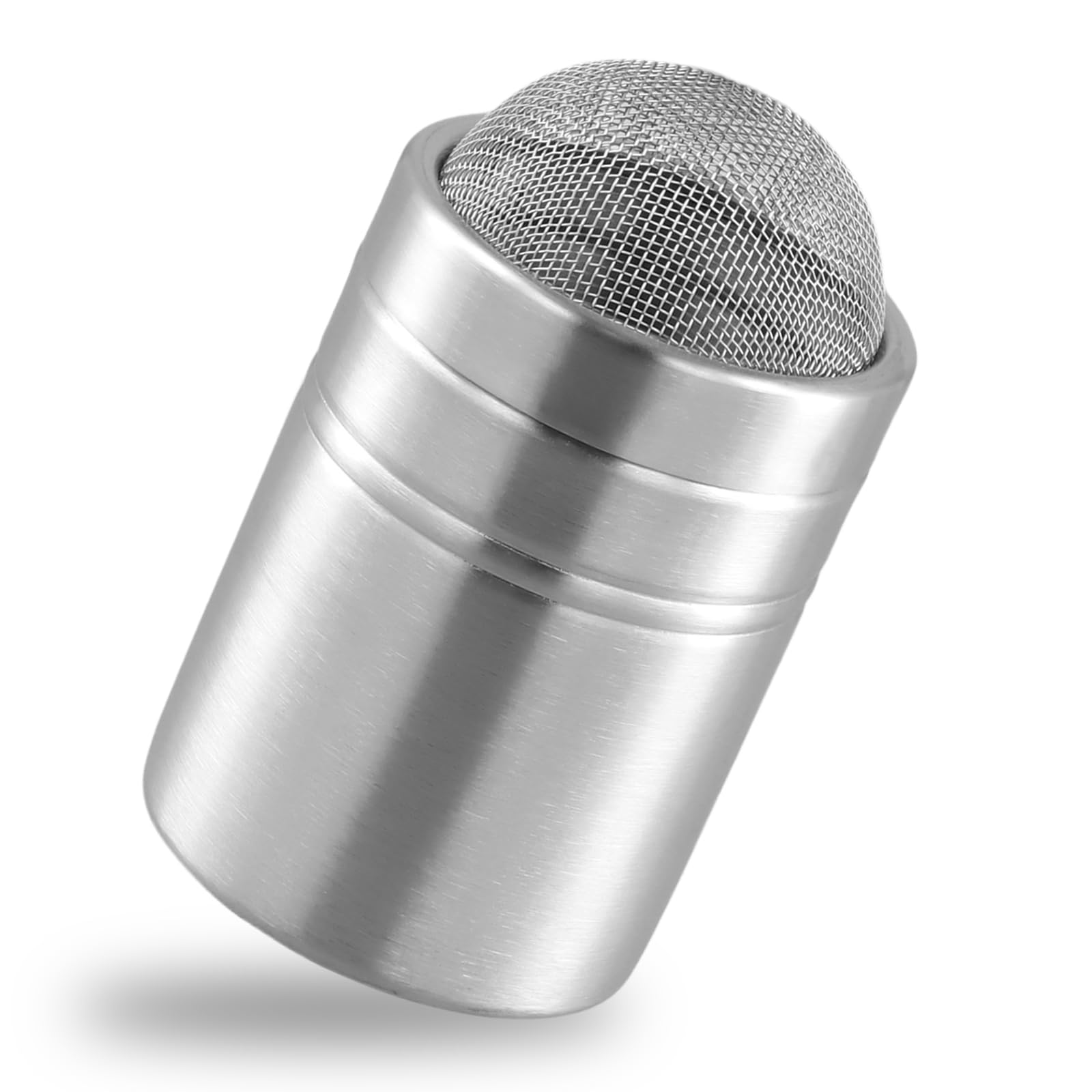 Volumoon Flour Shaker, Stainless Steel Chocolate Powder Shaker, Seasoning Spice Shaker Condiment Dispenser, Fine Mesh Flour Duster for Baking Cooking, Cocoa Sifter for Kitchen and Cake Decoration