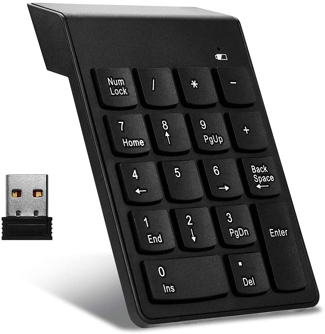 DollaTek Wireless Number Keypad 22-Key Portable Keypad for Laptop PC Compatible with Win7/8 /NT/ME/2000/XP/Vista Win10/Android/linux/ios