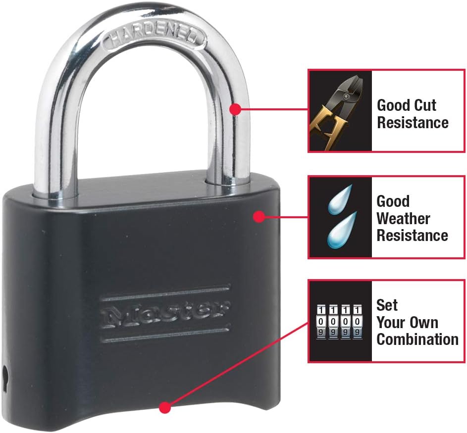 Master Lock 178D Set Your Own Combination Lock, 1 Pack, Black - - 
