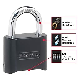 Master Lock Black Combination Padlock, Set Your Own